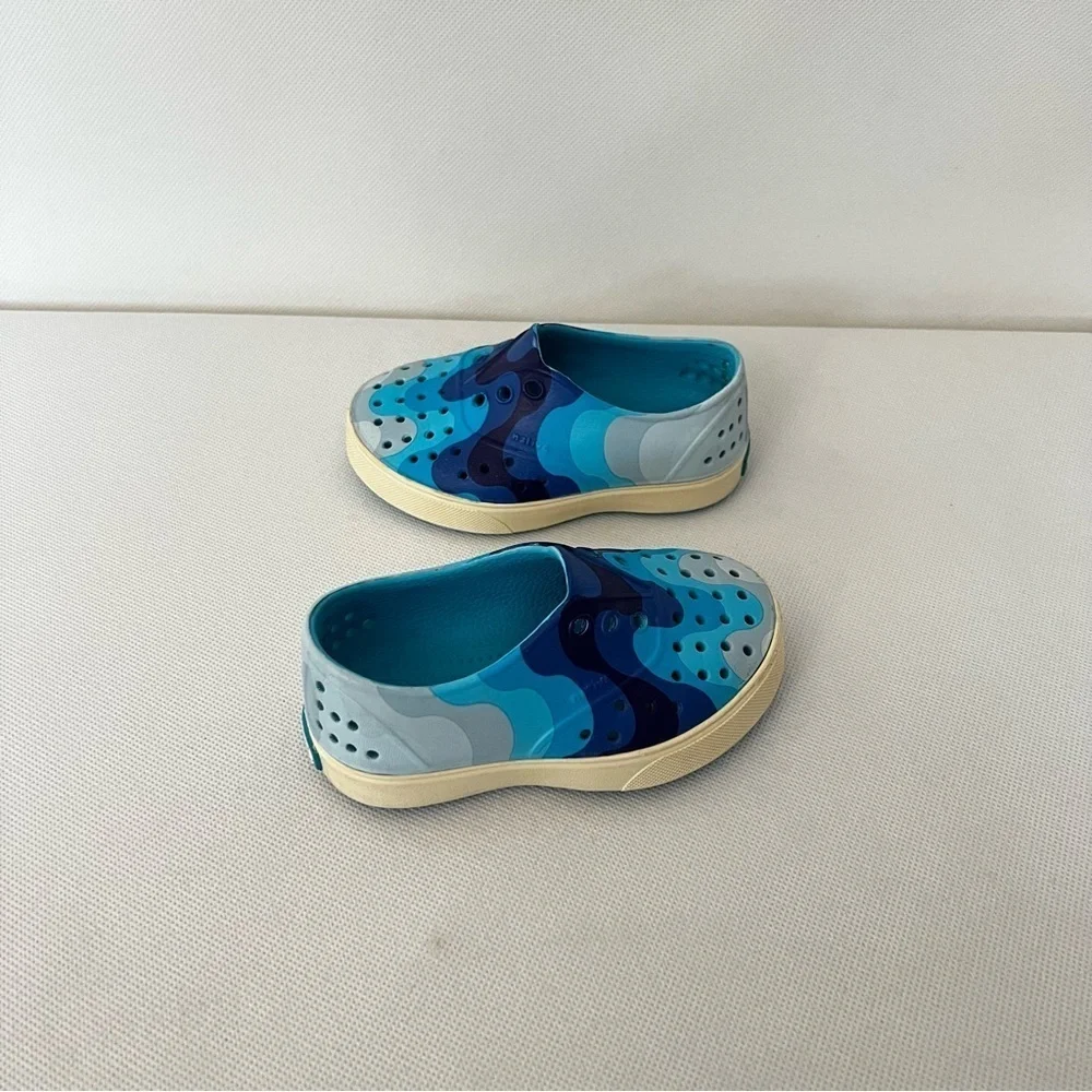 Native Toddler Kids Miller Shoes C6 Blue Tie Dye Boy Lightweight
